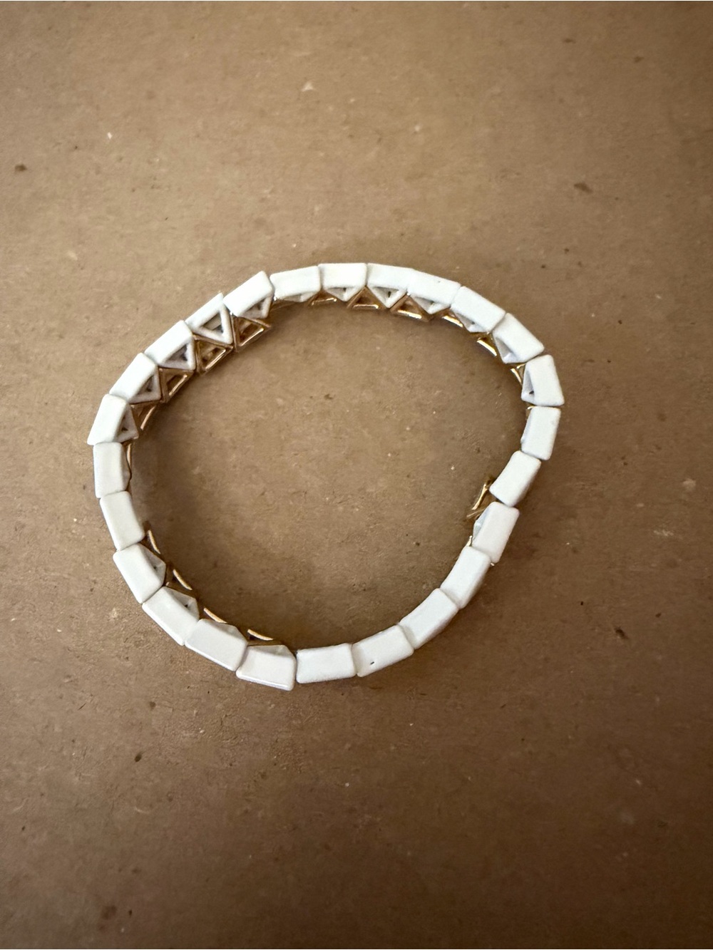 White Tile Stretch Bracelet - Women Jewelry